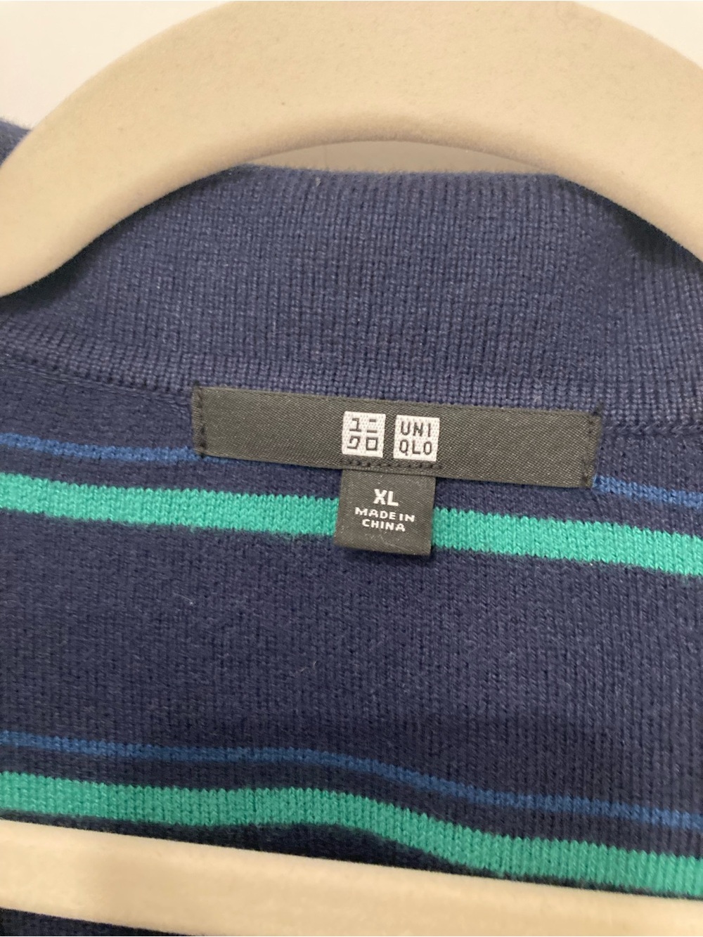 UNIQLO Women's Striped Cotton Polo Sweater - Picture 3 of 3